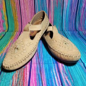 Leather Hush Puppies Mary Jane Sandals NWOT Size 9